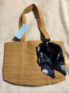 Draper James Everyday Straw Bag with Floral Scarf